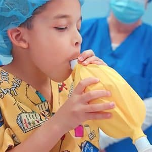 Patient Using Pedia Anesthesia Balloon