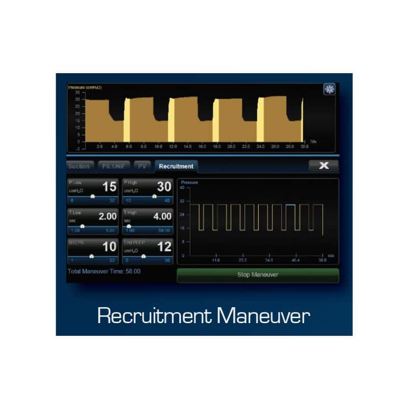 Panther Ventilator Advanced Features and Tools Recruitment Maneuver Screen