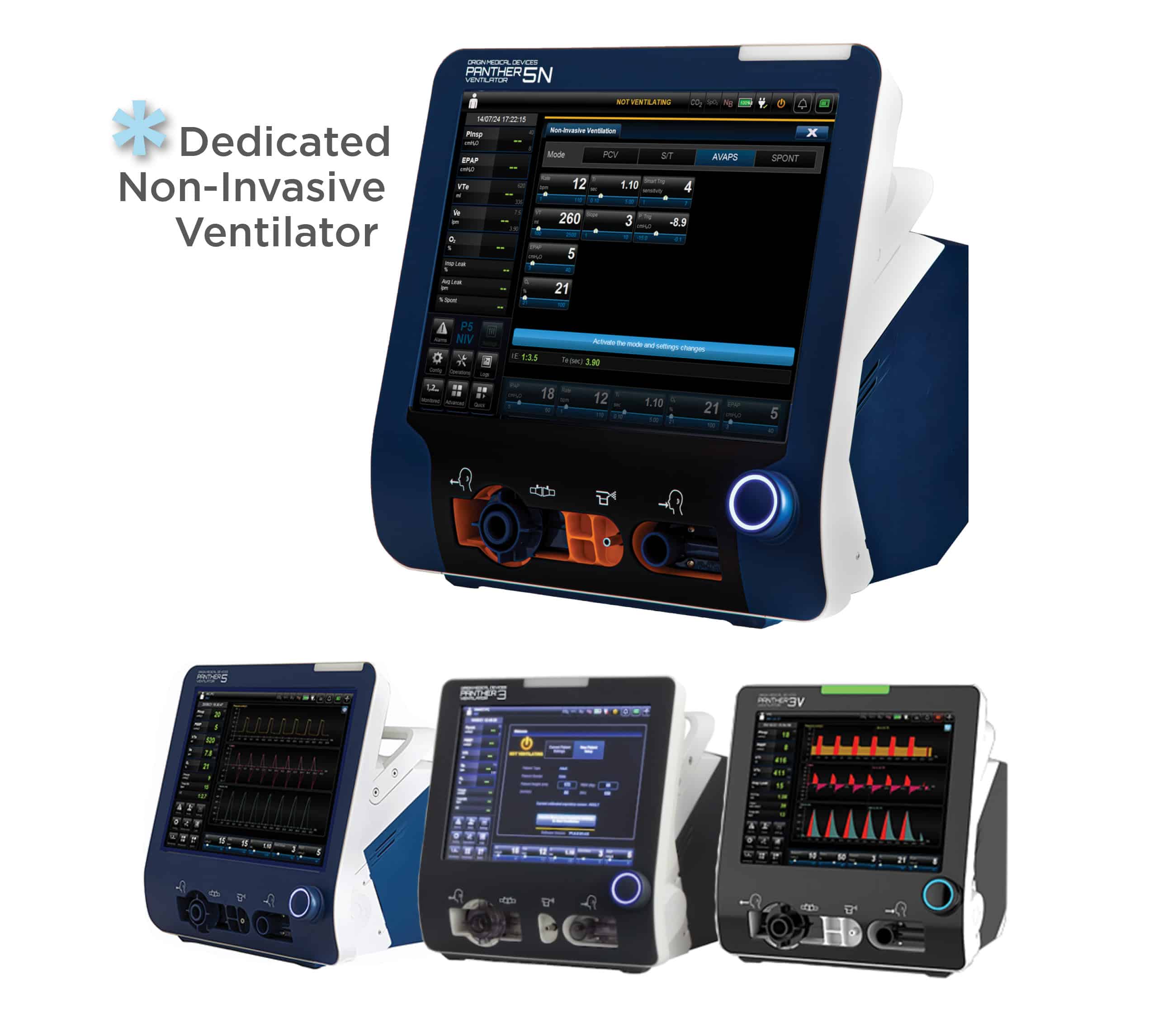 Origin Medical Devices Panther Ventilators P5N Dedicated Non-Invasive Ventilator and other Invasive Ventilators