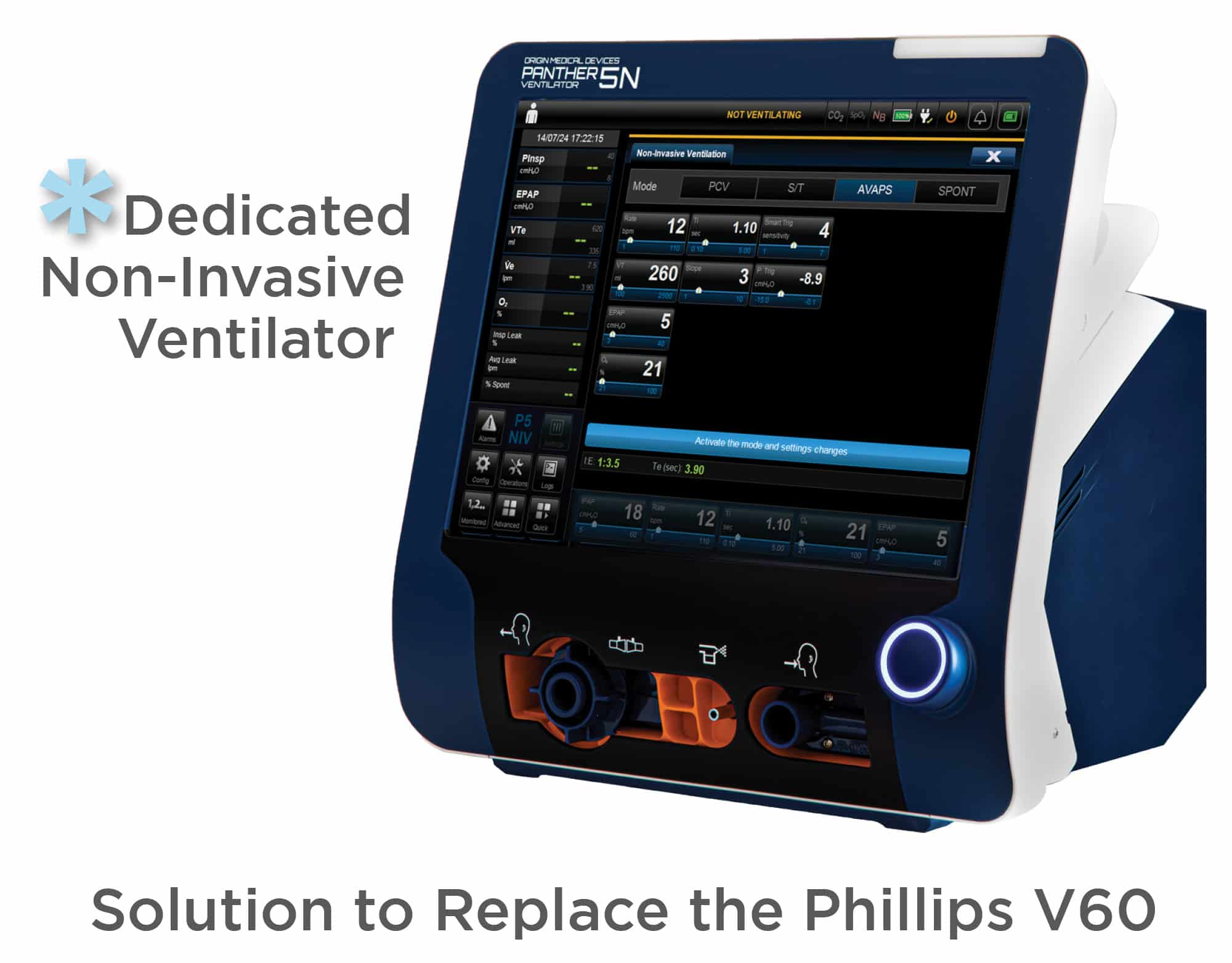 Panther 5N Non-Invasive Ventilator Solution to replace the Phillips V60